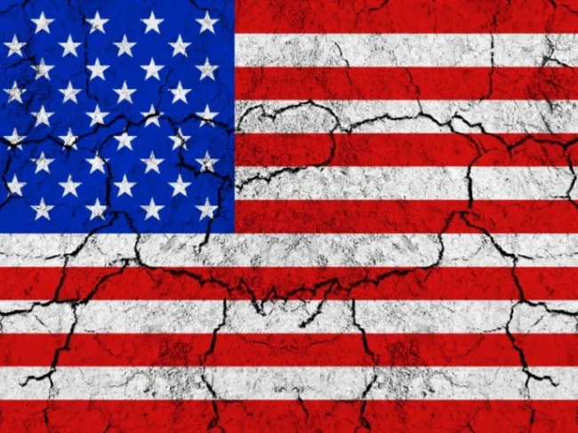 cracked american flag